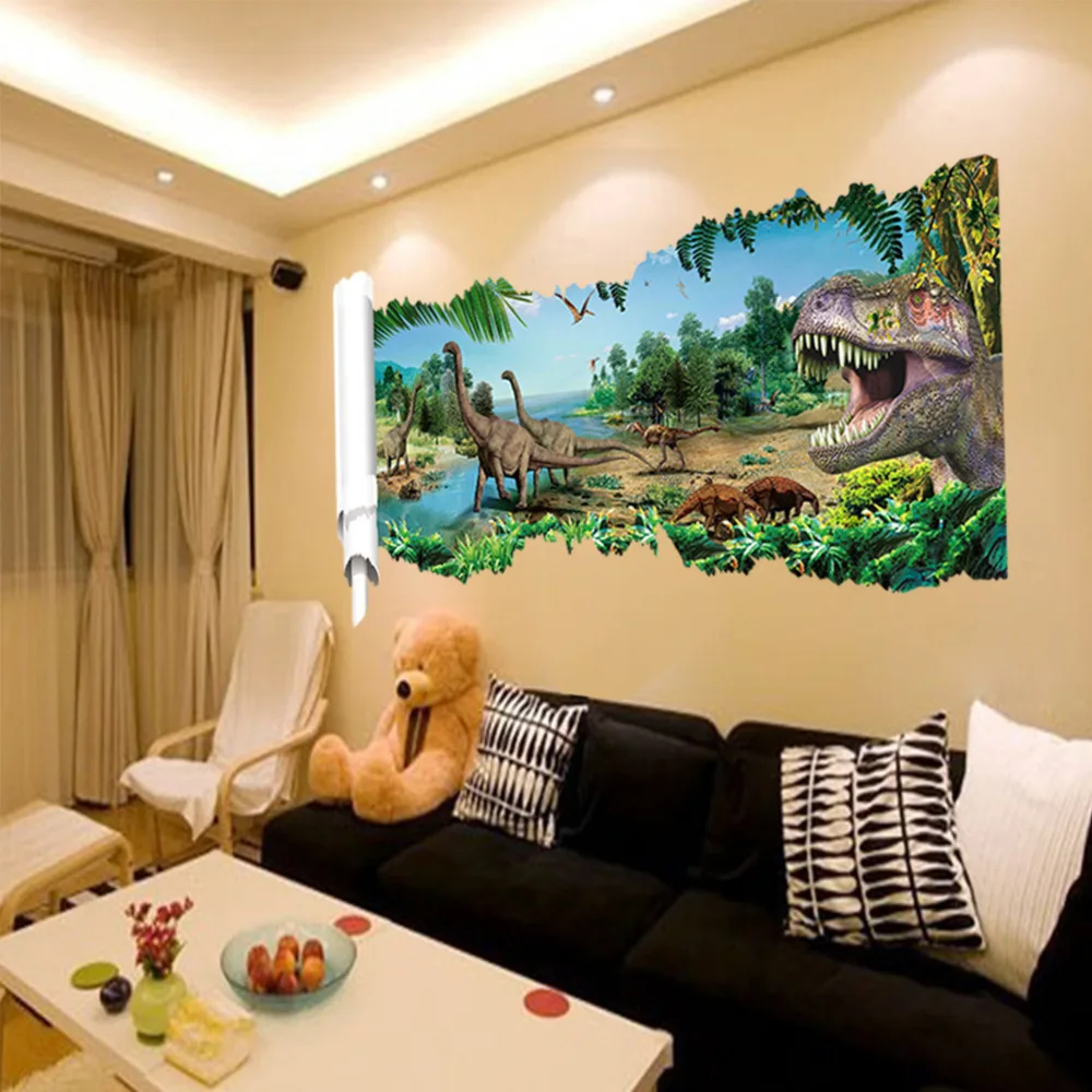 3D Effect Jurassic Realm Dinosaurus Dino Muurstickers Home ... 3D Effect Jurassic Realm Dinosaurus Dino Muurstickers Home ...