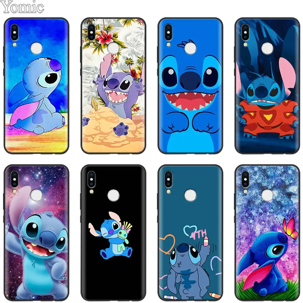 

Cute Lilo Stitch Silicone Case for Xiaomi Redmi 5 6 7 Note 5 6 7 Pro S2 GO Mi Play 8 Lite 9 A2 Lite Black Soft Case