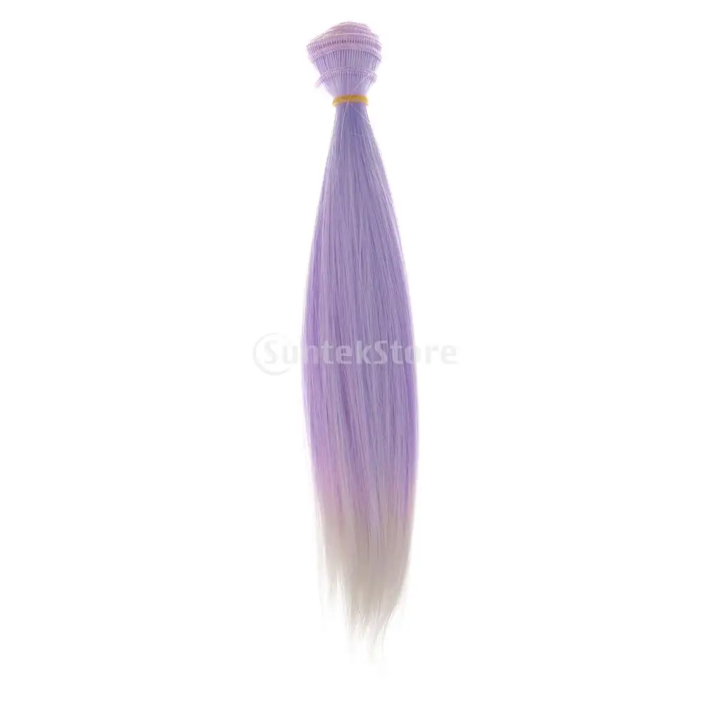 Doll DIY Straight Hair 25cm x100cm - For Arts and Crafts Doll Making Supplies -Purple Heat Resistant Doll Hair Doll Accessory