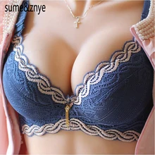 Female Underwear small breast Push Up Bra minimizer deep vs 5cm thick Padded brassiere lace bras