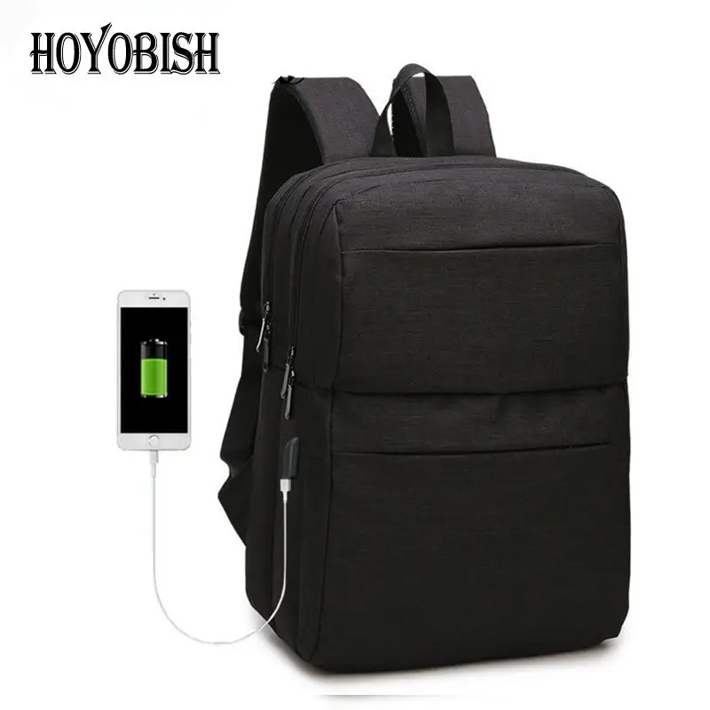 

HOYOBISH USB Charging Canvas Backpacks Men Casual Anti-thief Backbag High Quality School Bags For Teenagers Male Mochila OH036