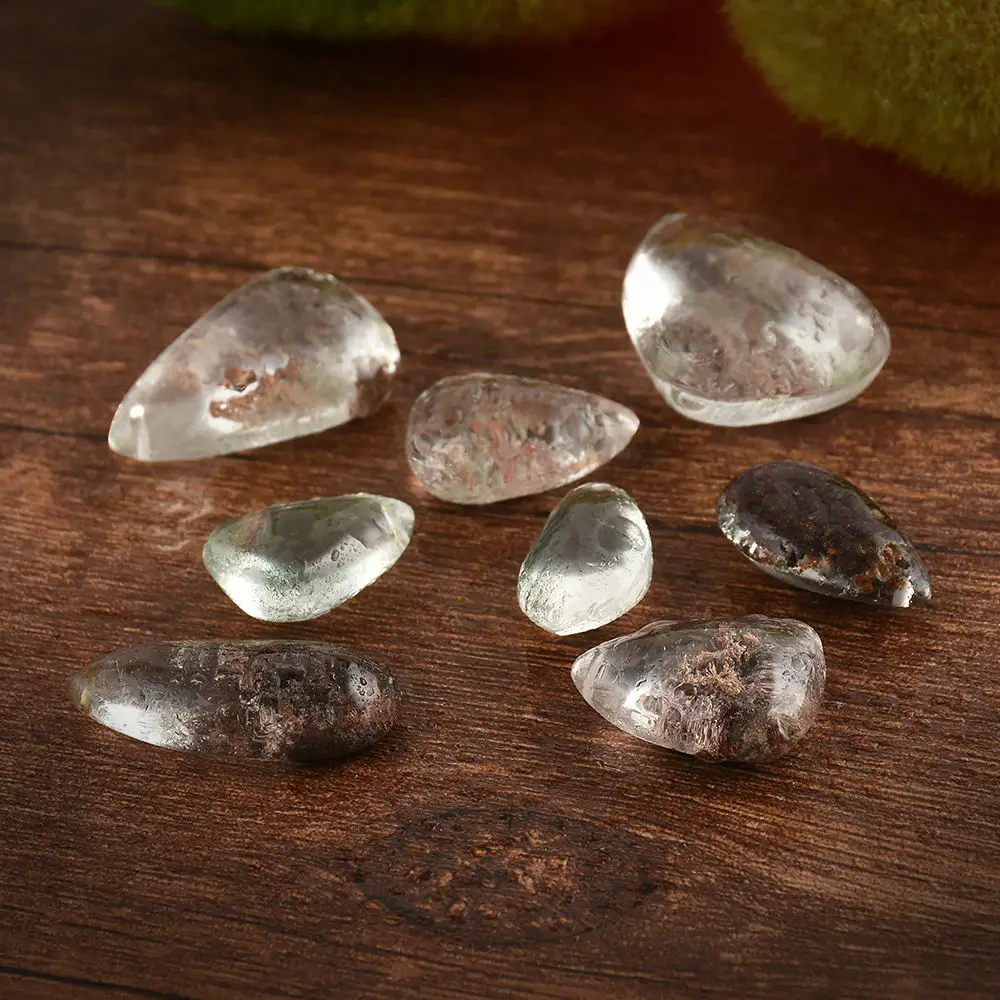 Натуральный Ghost Phantom Quartz Хрустальные стеклянные бусы из драгоценных камней с