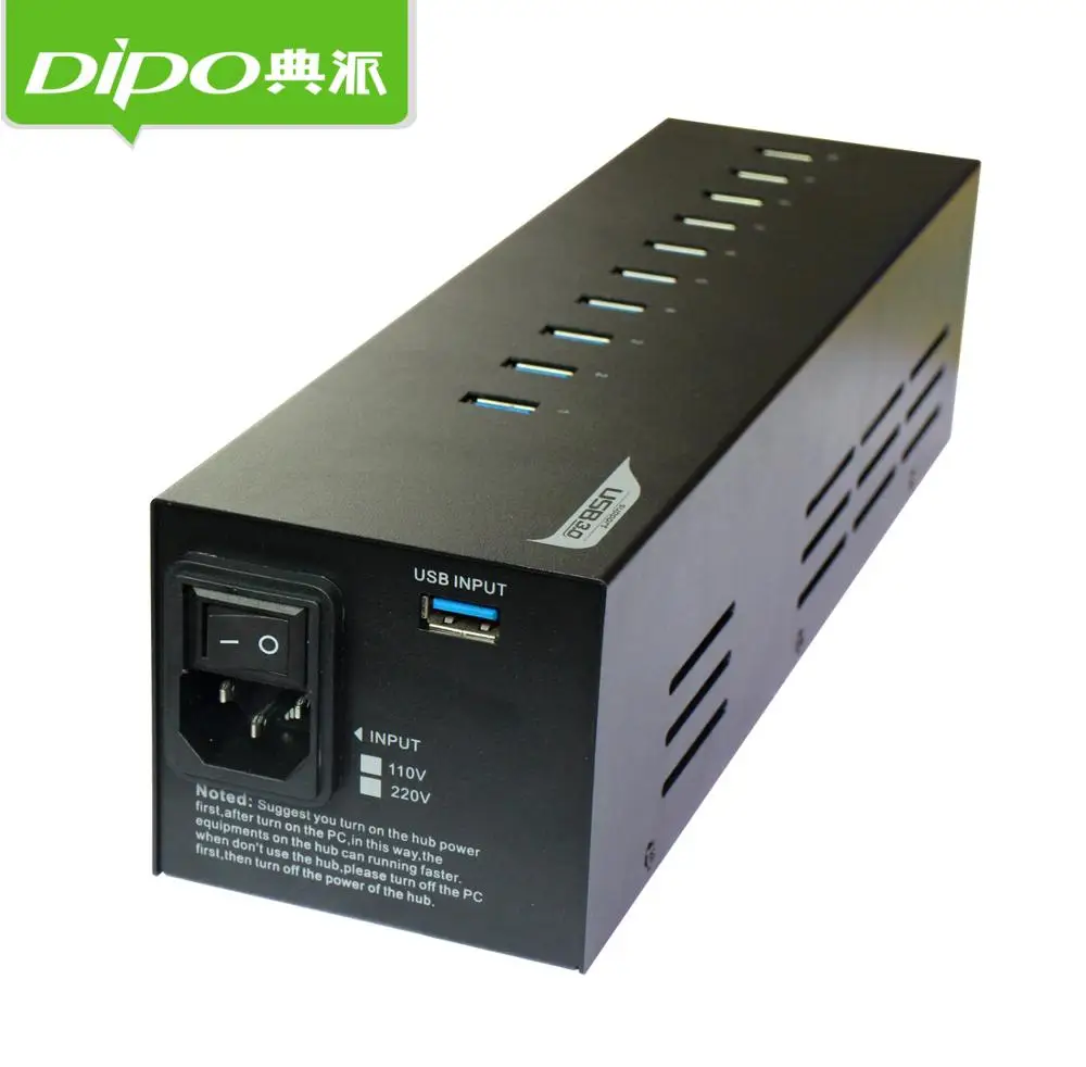 DIPO 4 7 19 10 портов 3 0 usb хаб с адаптером питания 12 В 20 А высокоскоростной разветвитель