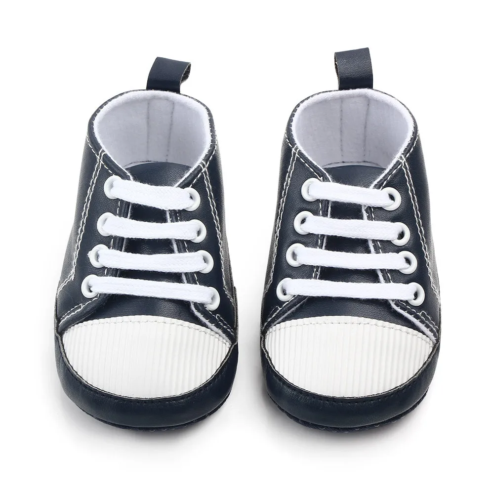 New PU Classic Sports Sneakers Newborn Baby Boys Girls First Walkers Shoes Infant Toddler Soft Sole Anti-slip Baby Shoes