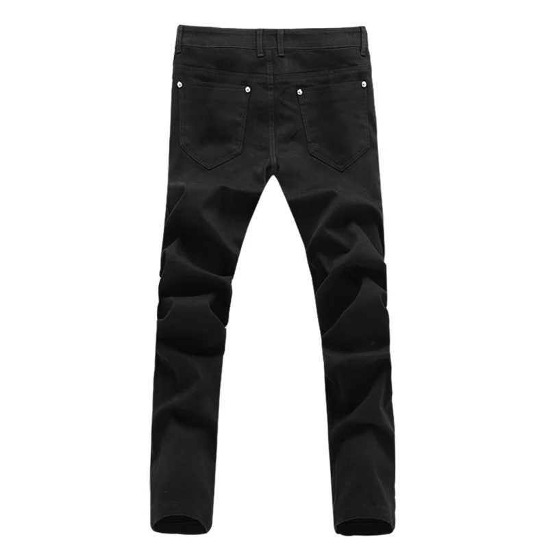 2017 New Stretch Skinny Men Solid Color Jeans Fashion Casual Black and White Pencil Jeans stretch jeans