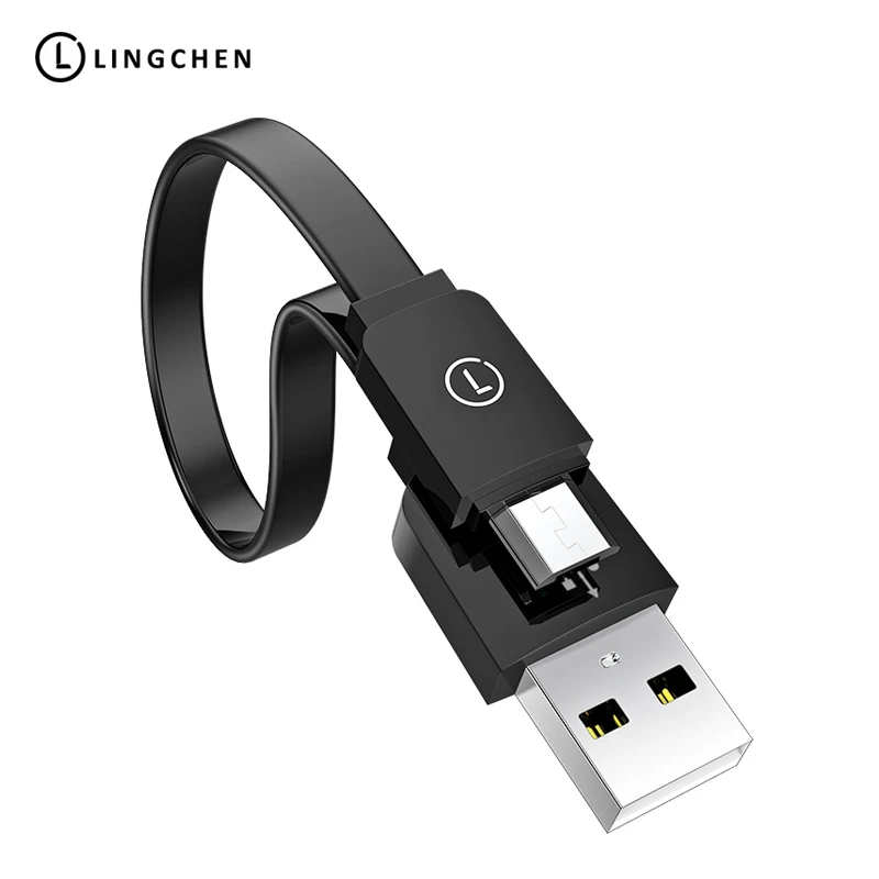LINGCHEN Micro USB Cable for Samsung 2A Soft Fast Charge Data Cable Mobile Phone Cable Tablet Android Micro USB Cord 25cm 100cm