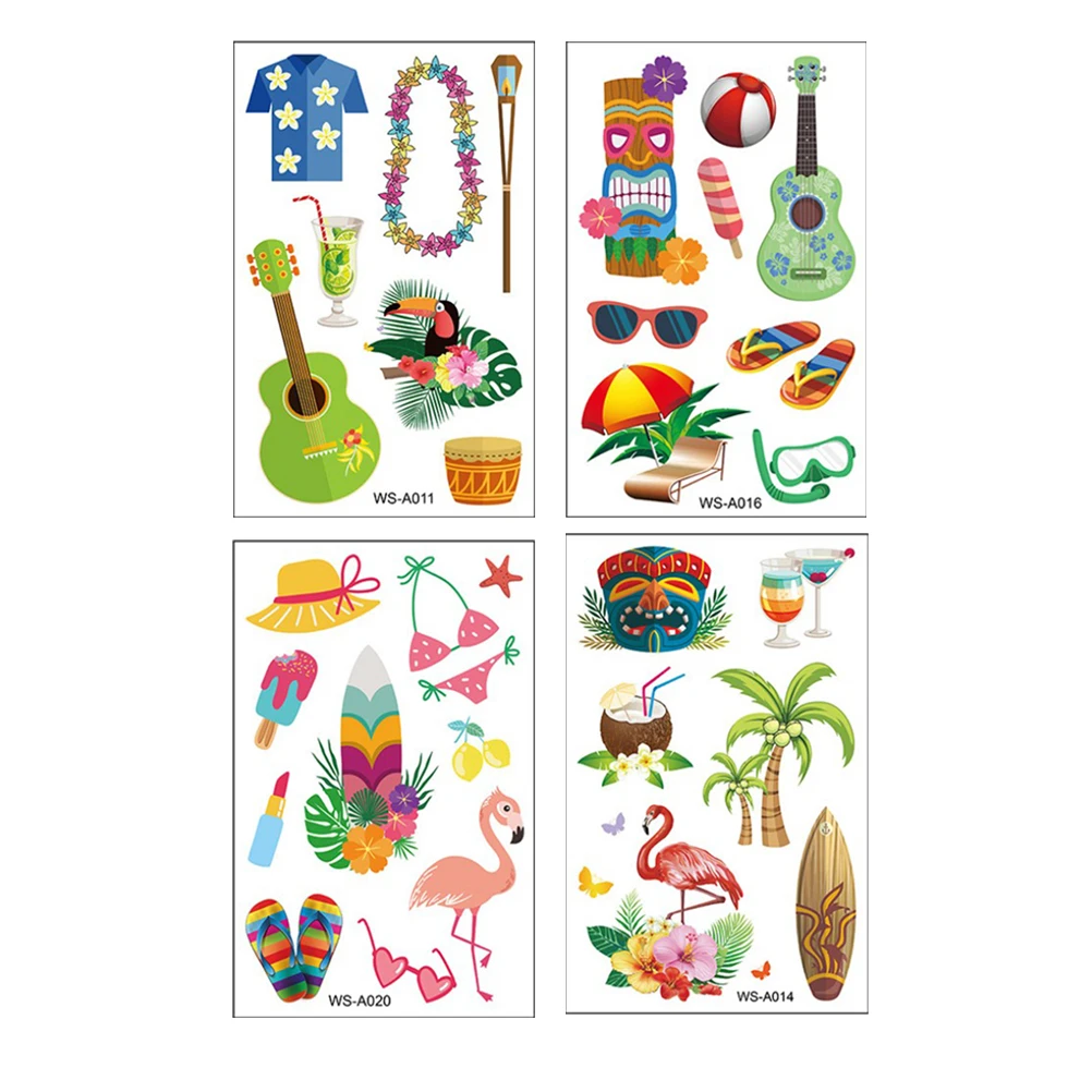 

4pcs Temporary Tattoos Waterproof Self-Adhesive Circus Theme Funny Stickers Tattoo Decals for Children Kids