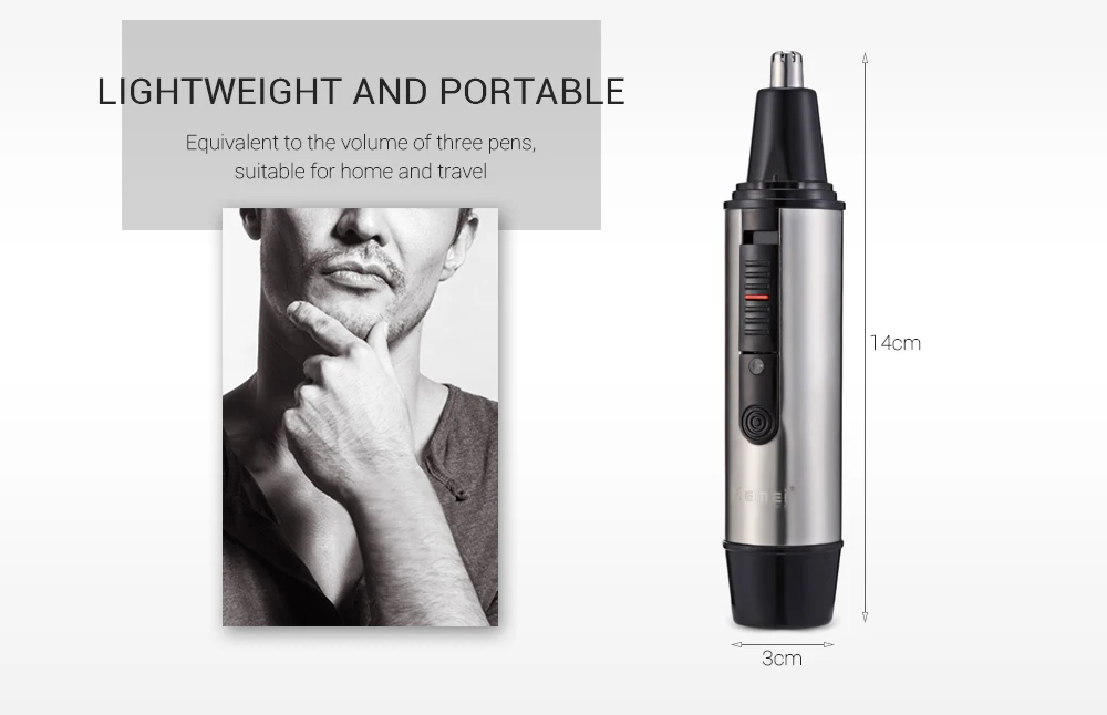 KM - 726 2 in 1 Rechargeable Nose Hair Trimmer Face Care Tool