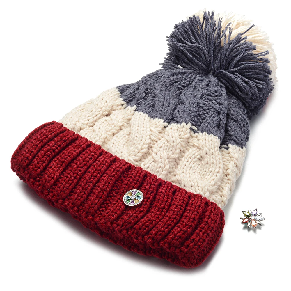 10pcs/lot Ginger Snap Hat fit 18mm Button Beanie Winter Kniting Hat