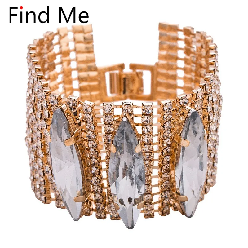 

Find Me 2019 brand Fashion Vintage multilayer Hollow out Crystal Mosaic Bracelet Boho corrugated Bangle & Bracelet Women Jewelry