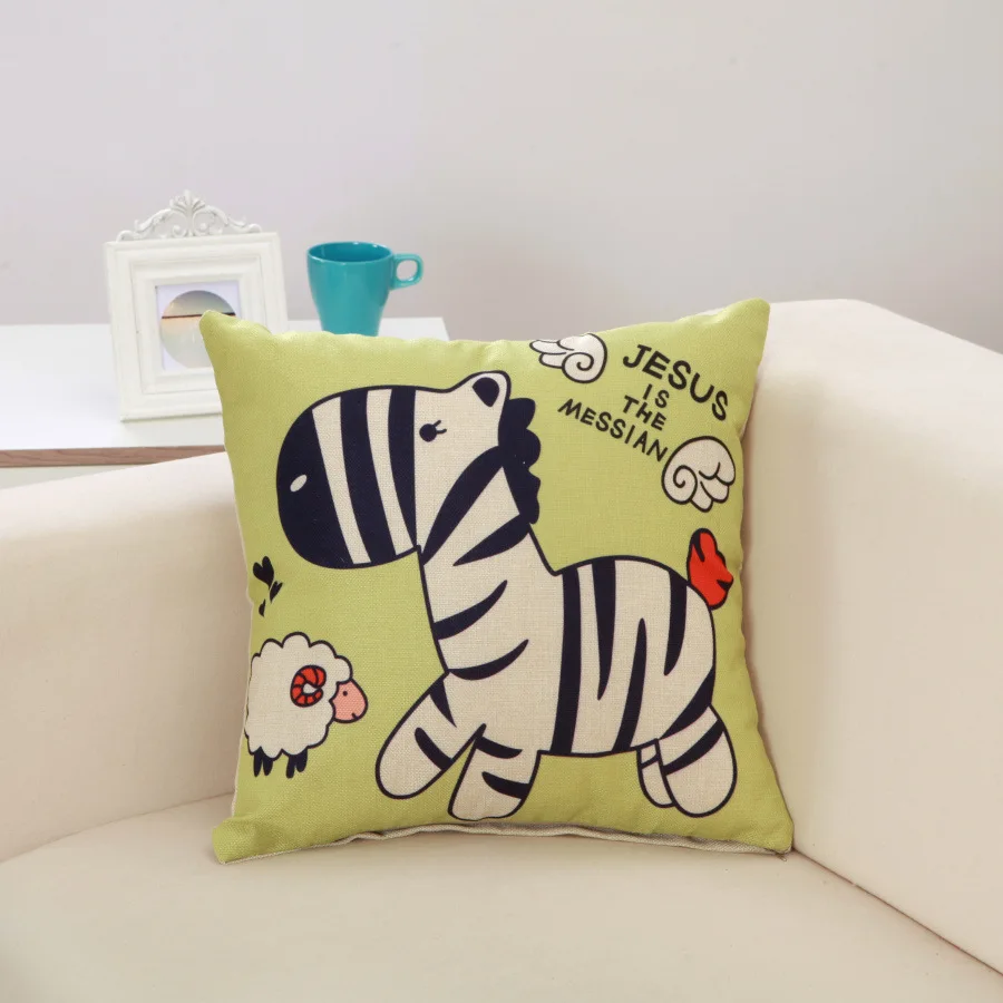 Indah Kartun Zebra Pola Cushion Covers Lucu Jepang Style Sofa Bantal