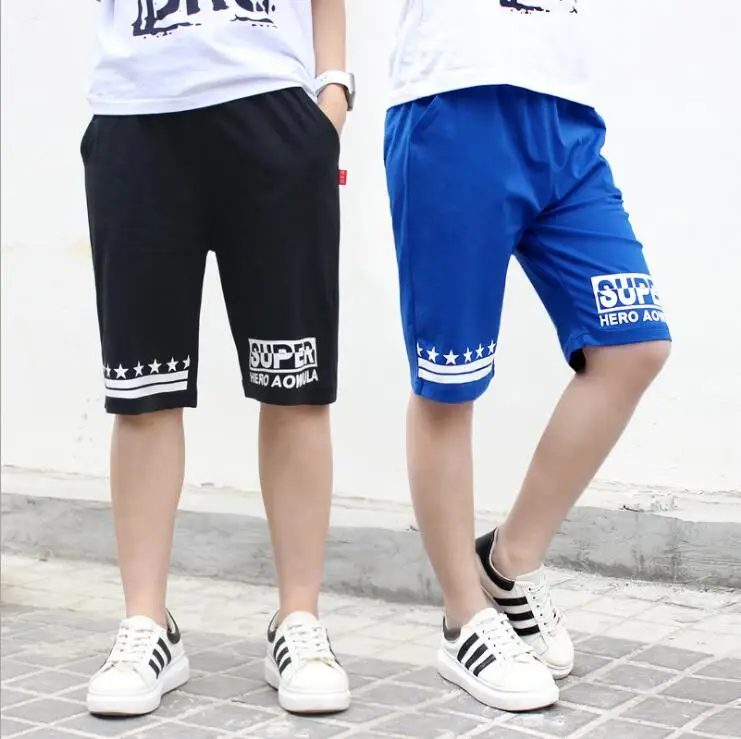 Knee length Children Print Kids Boys Summer Elastic Waist Shorts For