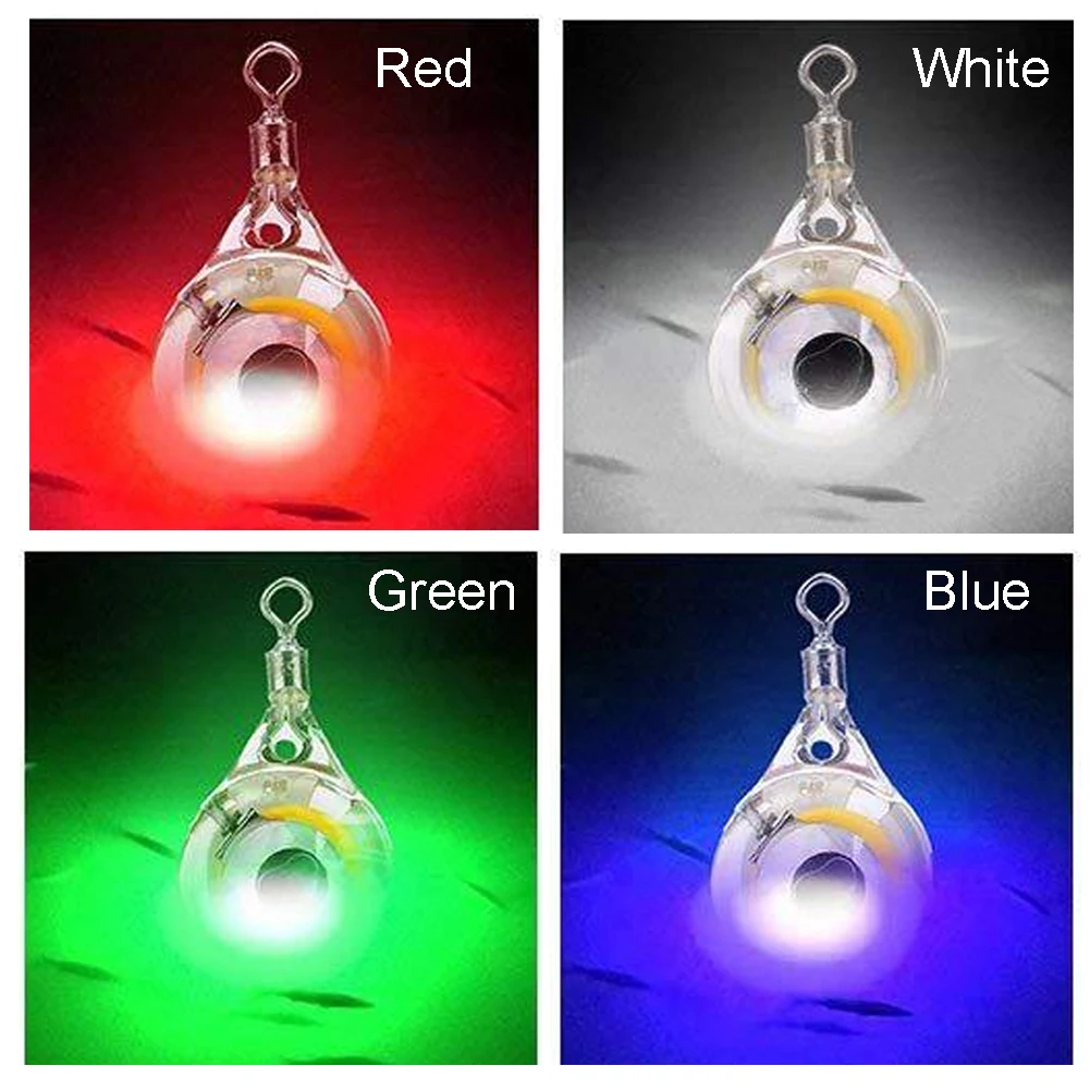  Battery Powered Underwater Tools Led False Bait Squid Eye Shape Deep Drop Emitting Fishing Lure Lam