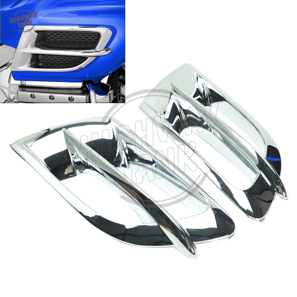 

Chrome Motorcycle Side Fairing Accents Cooling Trim Case for Honda Goldwing GL1800 2001-2010
