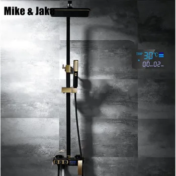 

Black bidet shower set Square wall shower digital bath crane white bathroom Shower faucet with bidet Bathtub shower tap MJ6689