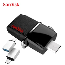 USB флеш-накопитель SanDisk 3,0, 128 ГБ, 64 ГБ, 32 ГБ, 16 ГБ, 8 ГБ, флешка, USB флешка, 3,0, флеш-накопитель, U диск с адаптером MicroUSB TypeC