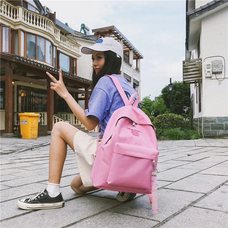 Menghuo Fashion Ribbon Backpack Women Nylon School Bags for Teenage Girls Embroidery Practical Functional Travel Female Backpack (65)