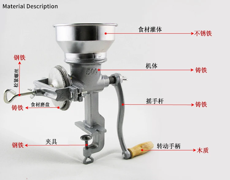 1 шт. ручной домашний большой орех арахисовая мука мельница Луженая железная эффект зернистости измельчитель для трав