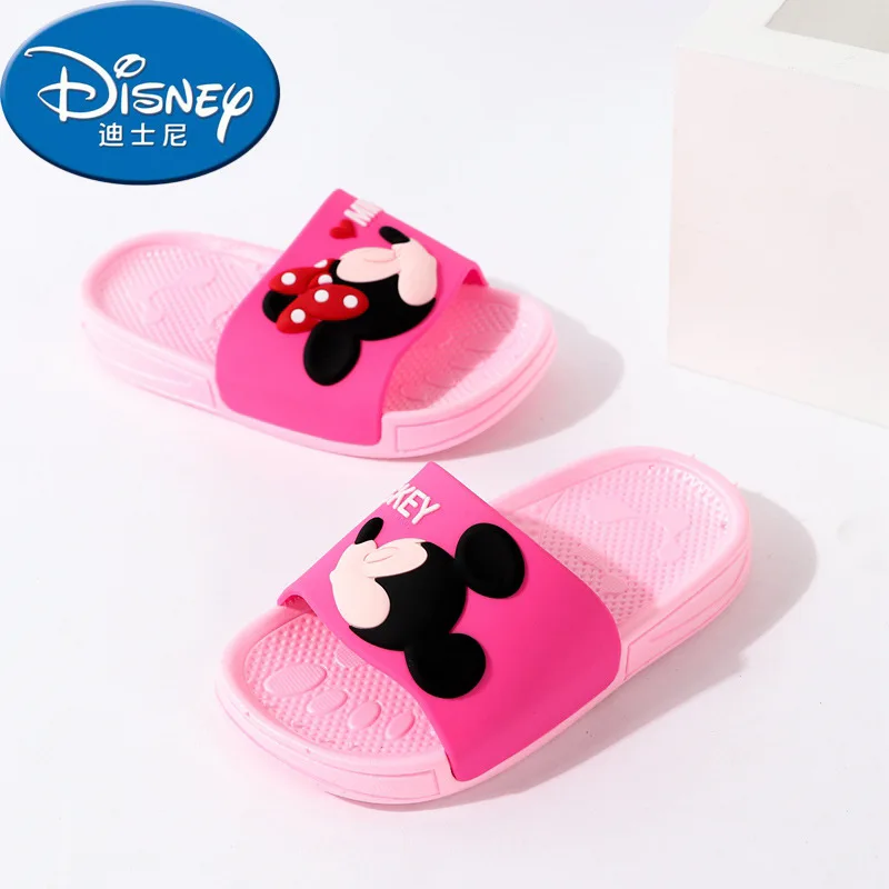 Disney/детские тапочки; сезон лето; мягкие домашние тапочки с героями мультфильмов для ванной; сандалии для родителей и детей с изображением Минни