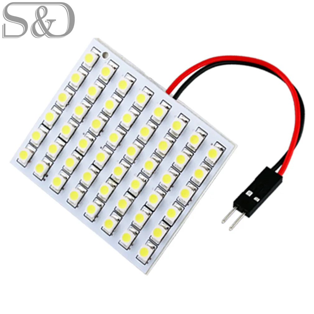 

48 SMD Blue Panel led car T10 BA9S Festoon Dome Interior Lamp w5w c5w t4w led car bulbs Car parking reading light 12V