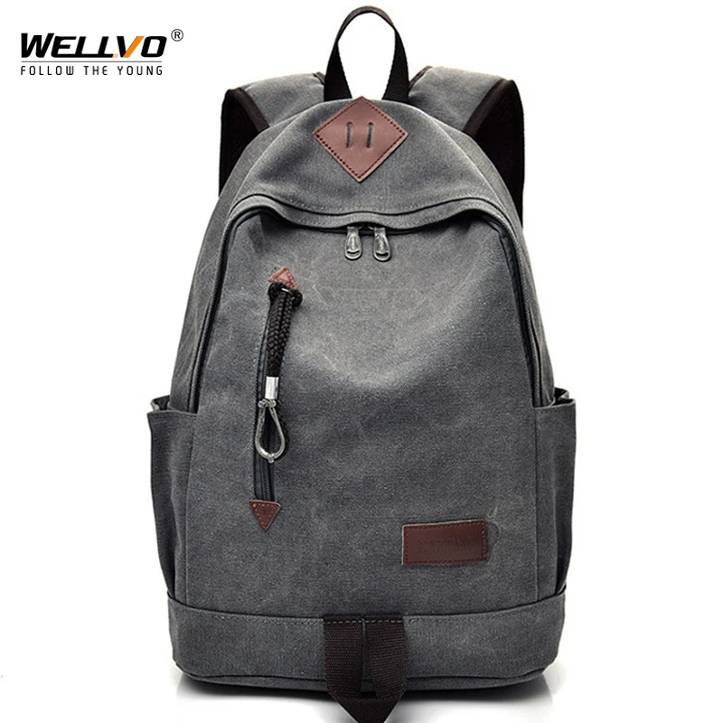 Canvas Backpack Designer Vintage Style Rucksack School Bag Everyday Casual Laptop Travell Well Backpacks Black Canvas Backpack Designer Vintage Style Rucksack School Bag Everyday Casual Laptop Travell Well Backpacks Black