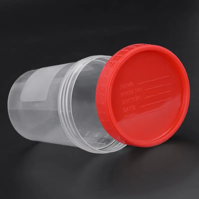 Горячая-10 штук мочи чашка 120 мл + винт крышка контейнер для образцов мочи чашка пластмассовая чашка