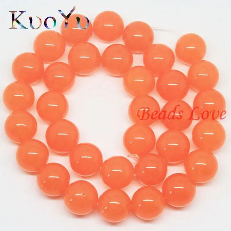 

AAA+ Natural Orange Jades Round Loose Stone Beads For Jewelry Making 15.5" 4/6/8/10/12mm Making DIY Bracelet Pendant Necklace