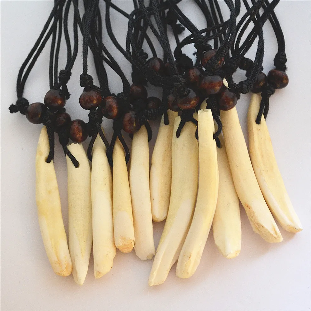 

2018 10pcs Tibet Real Tooth Fangs Wolf Teeth Pendant Surfer Adjustable Necklace Women Men Amulet Gift Wholesale Free Shipping