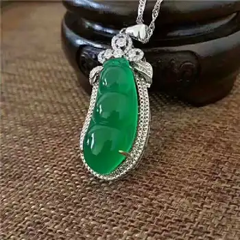 

C5#925 silver inlaid chalcedony high ice pendant, the object is more ice-covered