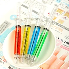 12 шт./лот новизны шприц шариковая шариковые ручки для написания продвижение товара милые канцелярские школьные офисные аксессуары канцелярия ручки
