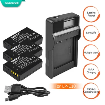 

bonacell 1600mAh LP-E10 LP E10 Battery + LCD Charger for Canon Rebel T3 T5 T6 Kiss X50 Kiss X70 EOS 1100D EOS 1200D EOS 1300D