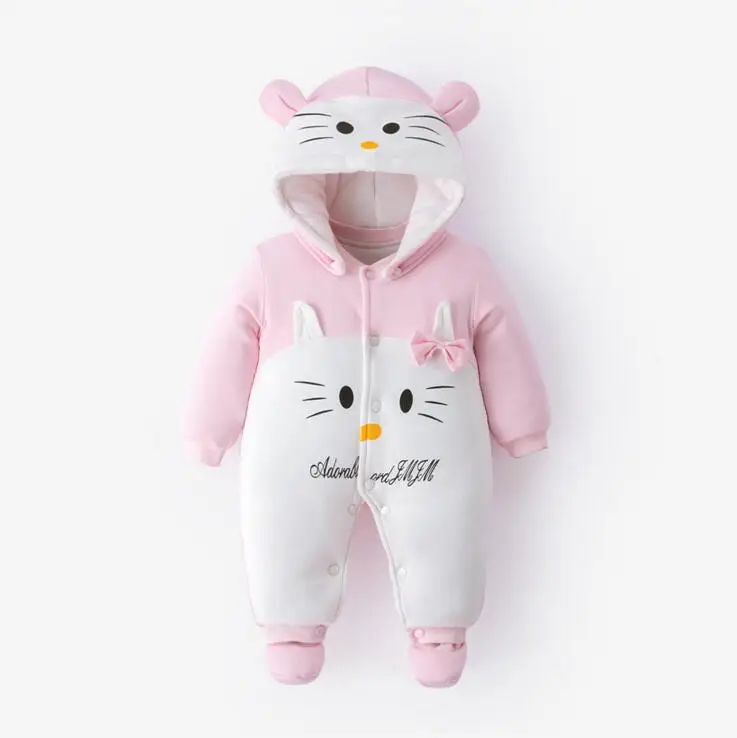 

Baby boy romper girl Clothes 2018 New born Winter Hooded Baby Rompers Thick Cotton Outfit Newborn Jumpsuit For Children Costume