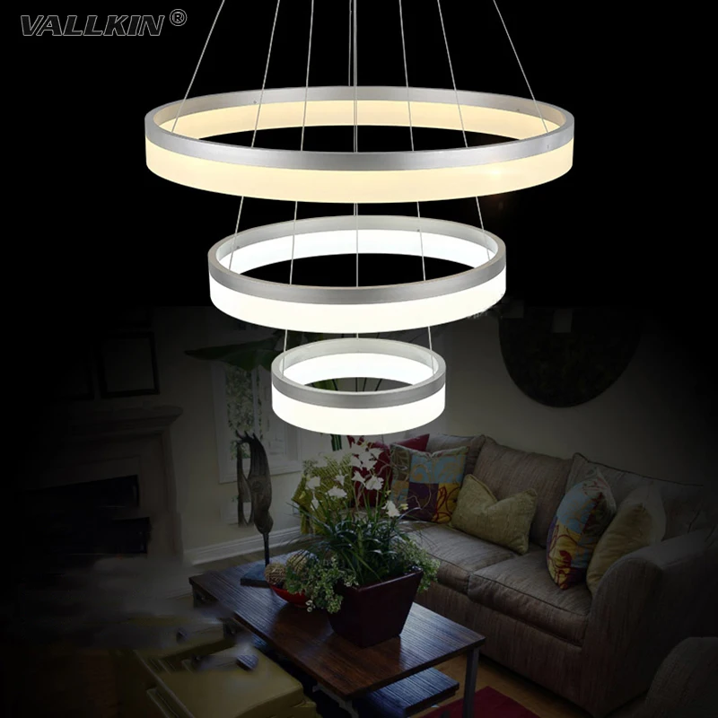 VALLKIN Ring circles led pendant lights for hotel room acrylic cerchio anello lampadario lighting lamps lamparas modernas CE FCC