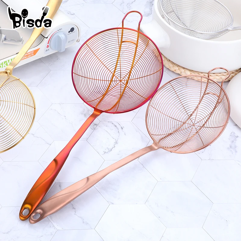 

Colander Spoons Hot Pot Skimmer Long Handle Colander Stainless Steel Dumplings Frying Filter Pot Strainer Kitchen Tools