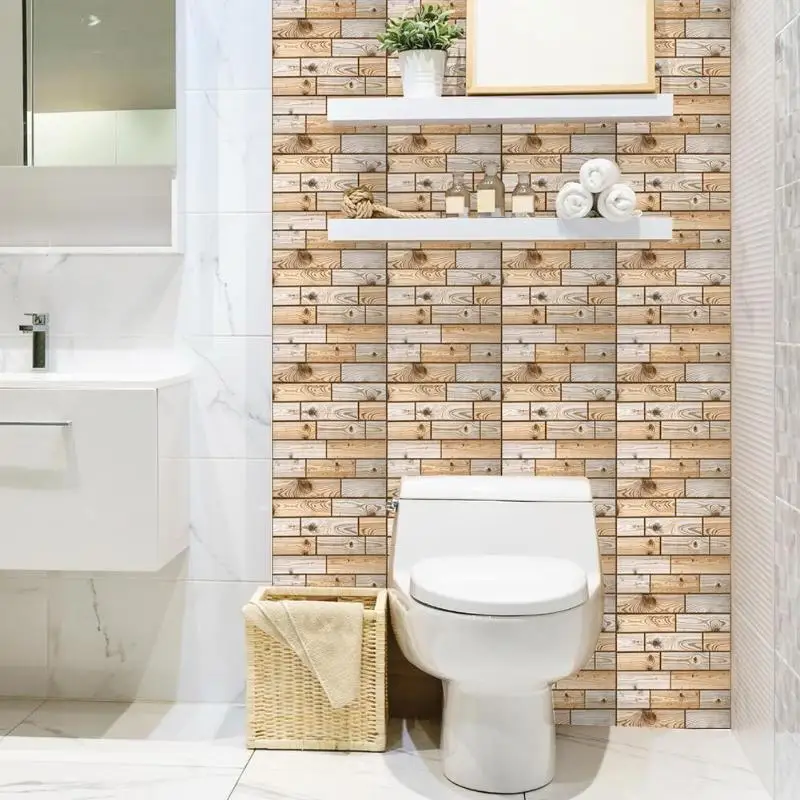 3D Rustic Red Brick Stone Wall Decals Self Adhesive Home Room Sticker