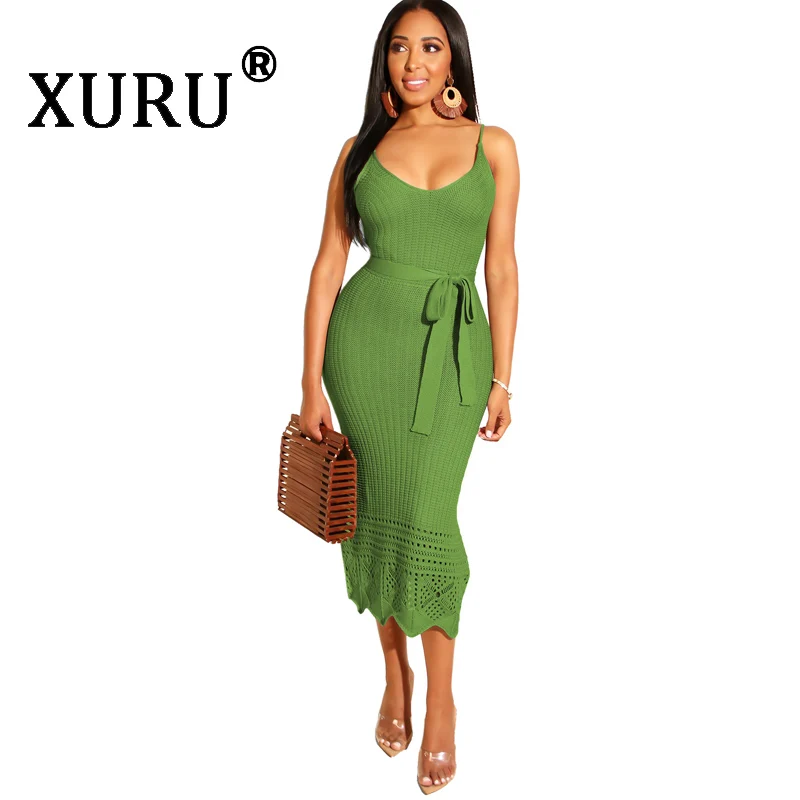 XURU New Women's Sexy Bright Color Dress Knitted Crochet Sling Dress Cotton Blend Candy Color Fashion Casual Dress XURU New Women's Sexy Bright Color Dress Knitted Crochet Sling Dress Cotton Blend Candy Color Fashion Casual Dress