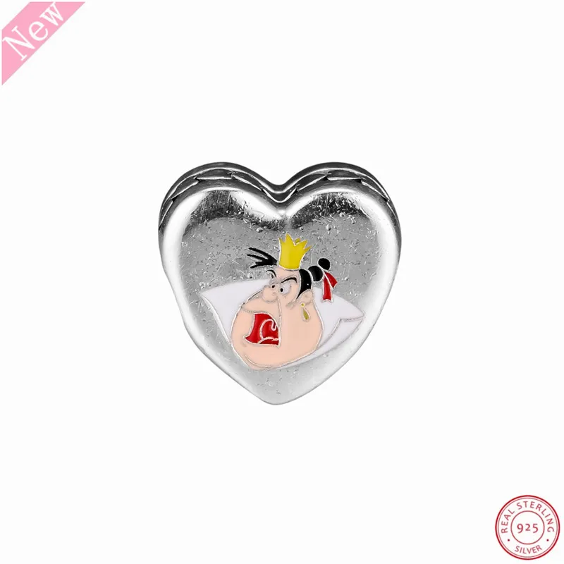 

925 Sterling Silver Heart Charm DIY Fit PANDORA Charms for Women Jewelry Making Feature Queens of Hearts & 'Royal Badness' FL855