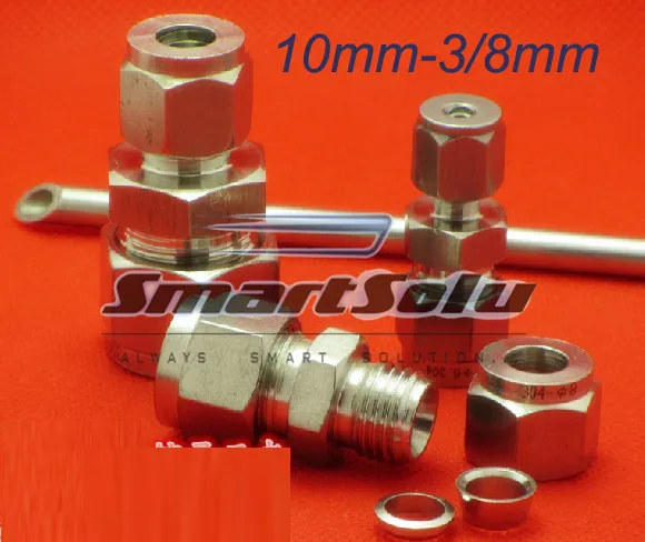 2 шт./лот для 10mm-3/8 мм трубки из нержавеющей стали разъемы бесплатная доставка |