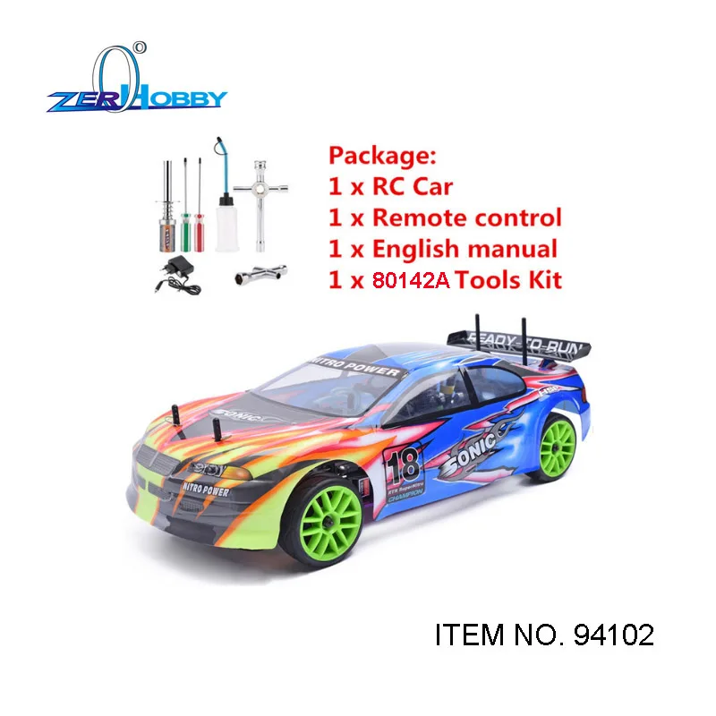 HSP гоночный Радиоуправляемый автомобиль SONIC 94102 1/10 масштаб 4WD на дороге нитро мощность Спорт ралли гонки 18CXP двигатель двойной скорости - Цвет: WITH TOOL SET