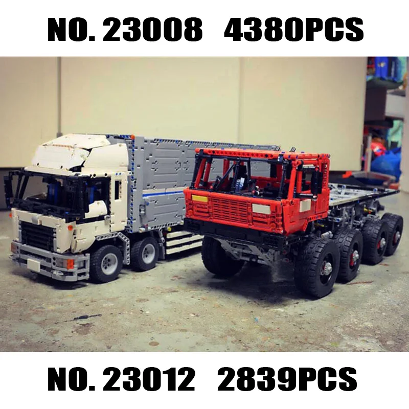 

Technic 23008 4380PCS 23012 2839PCS The Big Truck Sets MOC Series Model Building Kits Blocks Bricks Toys For Children