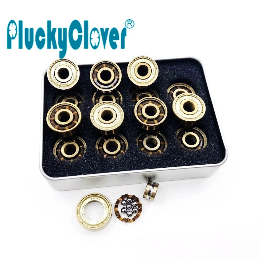 16 шт. 627z PluckyClover швейцарское золото ABEC-9 подшипник скутер Quad роликовые коньки обувь подшипник Лонгборд Дерби скорость художественный подшипник