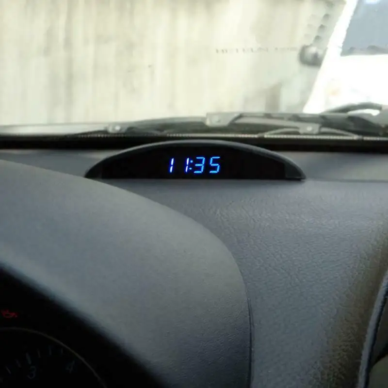 12V 3in1 Interior Car Decoration Electronic Meter Calendar Digital LED Alarm Car Electronic Clock W