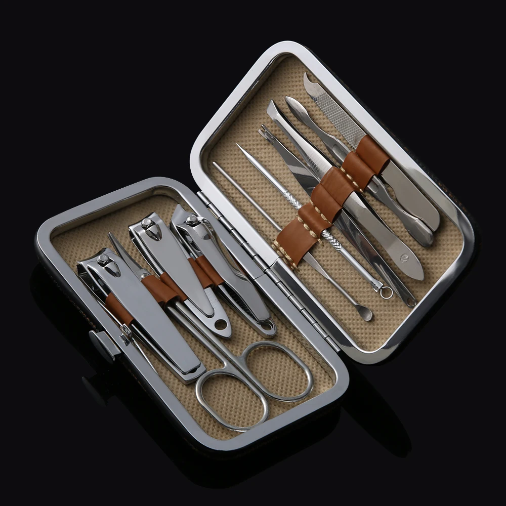 10 шт./компл. Pro маникюрные инструменты для ногтей комплект ногтей машинка для стрижки волос, пинцет для выщипывания, Ножи маникюрных наборов 10 в 1 маникюрные инструменты для ногтей