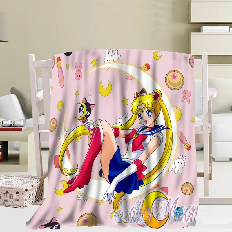 P+ Sailor Moon одеяло мягкое DIY диван-кровать одеяло для детей и взрослых теплое одеяло на заказ размер 56x80Inch50X60Inch40X50Inch