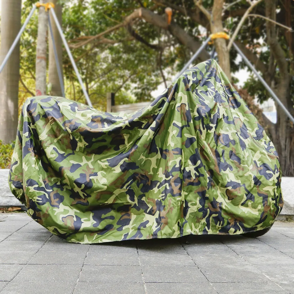 

Motorcycle Cover Camouflage 190T Polyester Taffeta Coated Silver Beach Car Cover ATV Cover Waterproof Dustproof Cloth
