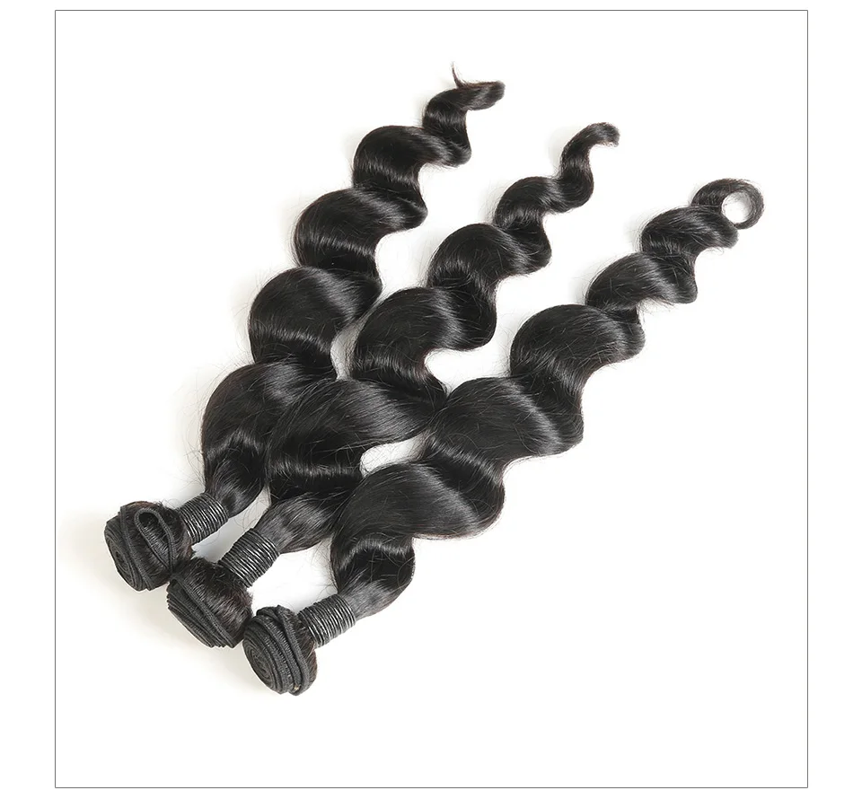 Hair Villa Brazilian Unprocessed Human Hair 3 Bundles Loose Wave Hair Weft  Natural Color Salon Longest Hair PCT 20% 8-28inch (2)