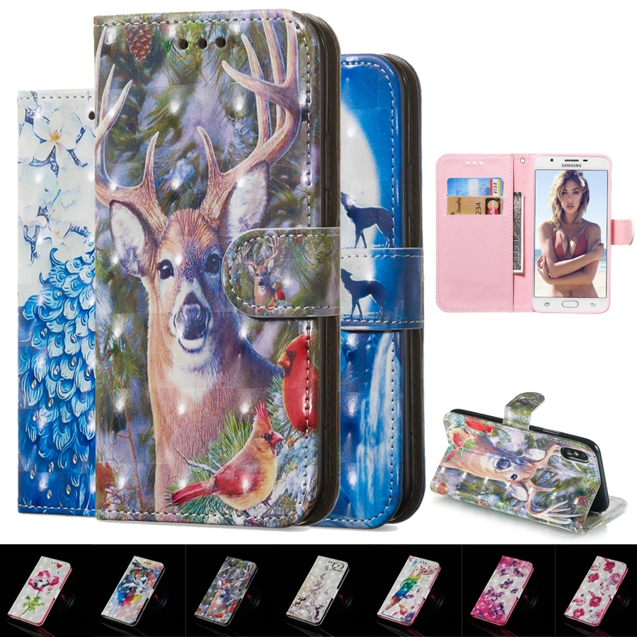 

for apple iphone Xr Case 3D luxury Glossy stand Fold card holder Flip Wallet coque 5G SE 5S 6G 6s 7G 8G 7 8 PLUS X XS MAX cover