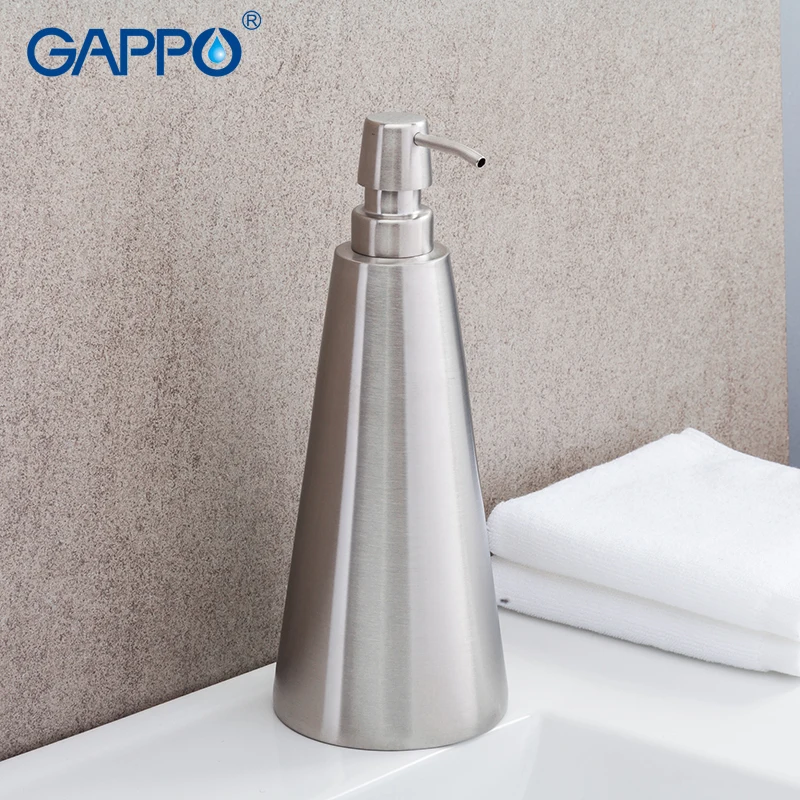 GAPPO Liquid Soap Dispensers Cone Free Standing Bathroom Accessories Saop Pumps Stainless Steel Bottle Liquid Accessories