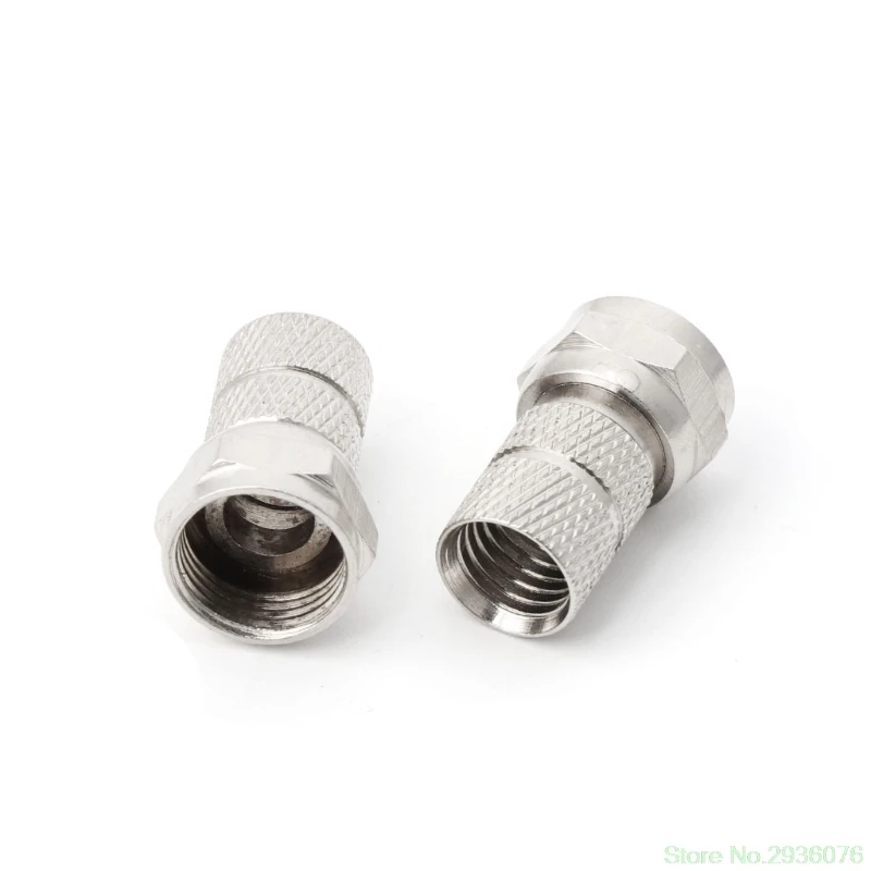 

10Pcs F type Satellite Plug for Coaxial Cable RG6 Satellite TV Antenna Connector Drop Ship De18