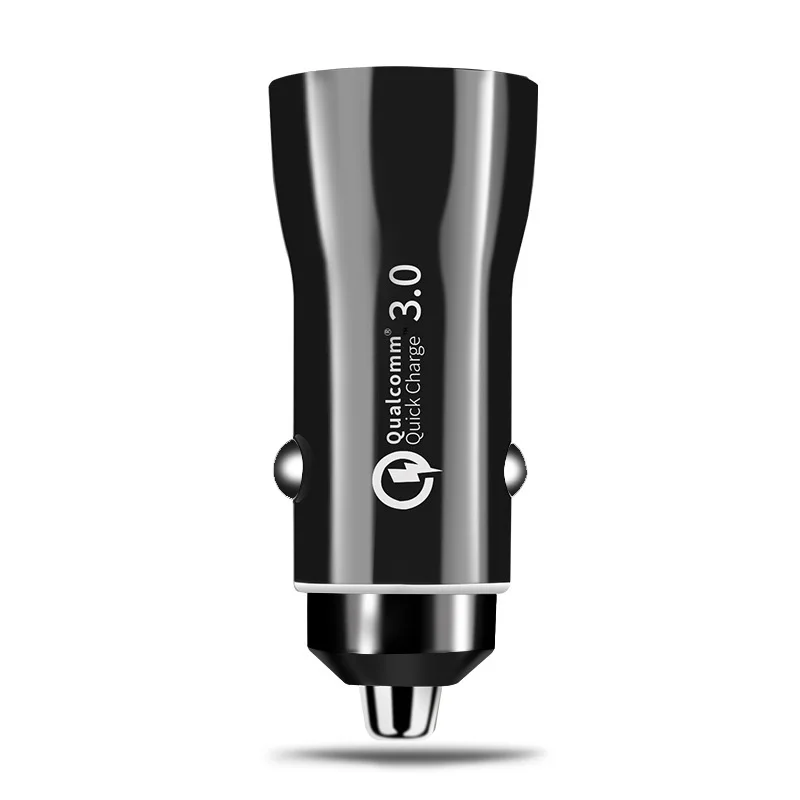 Олаф Quick Charge 3,0 Dual USB Автомобильное зарядное устройство портативный адаптер быстрой зарядки для iPhone XS Max samsung Xiaomi Зарядка для телефона планшета - Тип штекера: Black